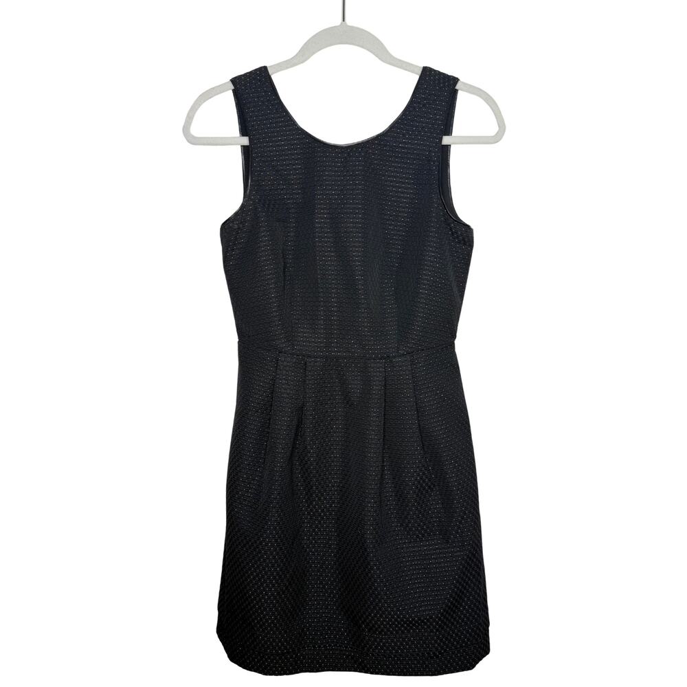 Madewell Lowlight Shimmer Dot Fit & Flare Mini Dress Sz 0 Black Gold Sleeveless - Picture 1 of 13